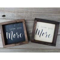 Ich Liebe Dich Mehr Rustikale Holz Gerahmt Mini Zeichen von LilRusticSignShoppe