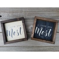 Ich Liebe Dich Most Rustikale Holz Gerahmt Mini-Zeichen von LilRusticSignShoppe