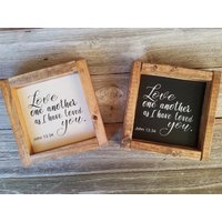 John Liebt Einander, 1334 - Rustikale Holz Gerahmt Mini Zeichen von LilRusticSignShoppe