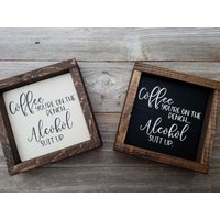 Kaffee Ihr Auf Der Bank Rustikale Holz Gestalteten Zeichen von LilRusticSignShoppe