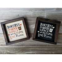 Lagerfeuer, Kürbis Gewürz Und Herbstlaub - Rustikale Holz Gerahmt Mini Zeichen Lagerfeuer, Kürbis Gewürz Und Herbstlaub - Rustikale Holz Gerahmt Mini Zeichen von LilRusticSignShoppe