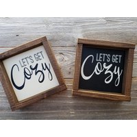 Lassen Sie Uns Gemütlich Werden - Rustikale Holz Gerahmt Mini Zeichen Schlafzimmer Dekor Lassen Sie Uns Gemütlich Werden - Rustikale Holz Gerahmt Mini Zeichen Schlafzimmer Dekor von LilRusticSignShoppe