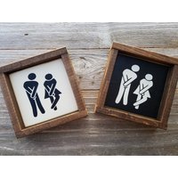 Lustige Toilette Rustikale Holz Gestalteten Badezimmer Zeichen von LilRusticSignShoppe