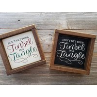 Nicht Erhalten Ihre Lametta in Einem Gewirr - Rustikale Holz Gestalteten Mini-Zeichen Urlaub Weihnachtsdekor von LilRusticSignShoppe