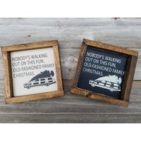 Niemand Geht Auf Diesem Weihnachten - Rustikale Gerahmt Mini-Zeichen Griswold Weihnachtsurlaub Lustige Urlaub Dekor von LilRusticSignShoppe