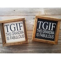Tgif - Diese Oma Ist Fabelhaft Rustikale Holz Gerahmt Mini Zeichen von LilRusticSignShoppe
