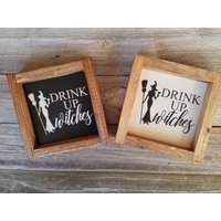 Trinken Sie Hexen - Rustikale Holz Gerahmt Mini Zeichen von LilRusticSignShoppe