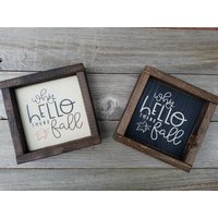 Warum Hallo Dort Herbst - Urlaub Dekor Rustikale Holz Gerahmt Mini Zeichen von LilRusticSignShoppe