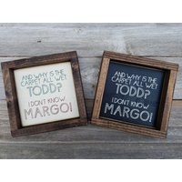 Warum Ist Der Teppich Alles Nass Todd? - Rustikale Holz Gerahmt Mini Zeichen National Lampoon Weihnachtsurlaub Urlaub Dekor von LilRusticSignShoppe