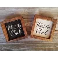 Was Das Gackern | Skript - Rustikale Holz Gerahmt Mini Zeichen Lustige von LilRusticSignShoppe