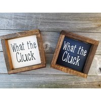 Was Die Gackern? Holz Gerahmt Mini Zeichen von LilRusticSignShoppe