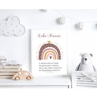 Geschenk Zur Taufe Mädchen, Taufgeschenk Personalisiert, Poster Spruch Taufe, Regenbogen, Personalisiertes Baby Namensbild von LilaFischDesign