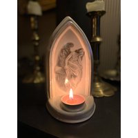 Handgefertigter Keramik Engel Bogen Teelicht Kerzenhalter. Einzigartiges Geschenk, Perlenweiß, Perfektes Weihnachtsgeschenk von LilacDaysDesigns