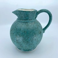 Handgemachter Krug, Einzelstück Keramik Keramik. Einzigartiges Geschenk. Gesprenkelte Türkisglasur von LilacDaysDesigns