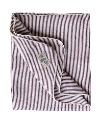 Lilano, Leichte Merino/Seide Ringel Babydecke, 70% Wolle (KBA), 30% Seide, 210Gr./m² (Beere Geringelt) von Lilano