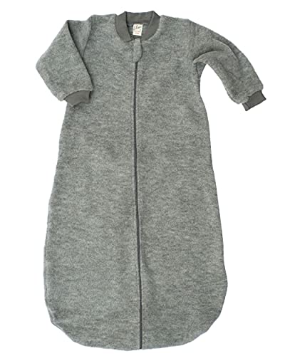 Lilano, Merino Flausch Schlafsack mit Arm, 100% Wolle (kbT) (Grau, 98-104) von Lilano