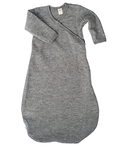 Lilano, Merino Wickelsach mit 2-Wege Reißverschluss Uni, 100% Wolle (kbT) (Grau, 74-80) von Lilano