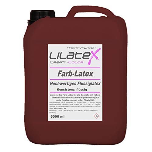 5 Liter Lilatex farbiges Flüssiglatex/Farblatex/Latexmilch - dünnflüssiges Naturlatex in WEINROT von Lilatex