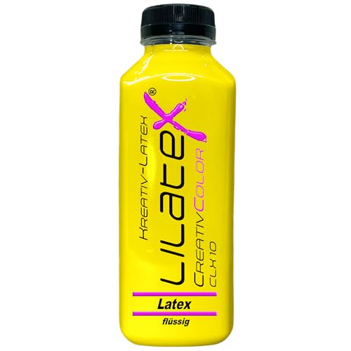 500 ml Lilatex farbiges Creativ-Latex dünnflüssig Flüssiglatex/Farblatex/Latexmilch/Naturlatex (gelb) von Lilatex