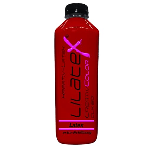 Lilatex 1 Liter extra-dickflüssiges Flüssiglatex/Farblatex/Latexmilch in Kirschrot- extra-Dickes Naturlatex von Lilatex