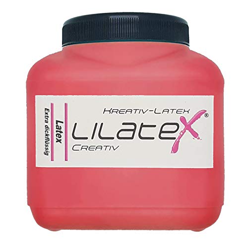 Lilatex 1 Liter extra-dickflüssiges Flüssiglatex/Farblatex/Latexmilch in Rot - extra-Dickes Naturlatex von Lilatex