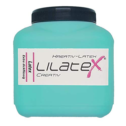 Lilatex 1 Liter extra-dickflüssiges Flüssiglatex/Farblatex/Latexmilch in Türkis - extra-Dickes Naturlatex von Lilatex
