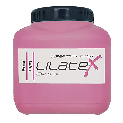 Lilatex 1 Liter farbiges Flüssiglatex/Farblatex/Latexmilch - dünnflüssiges Naturlatex (Fuchsia) von Lilatex