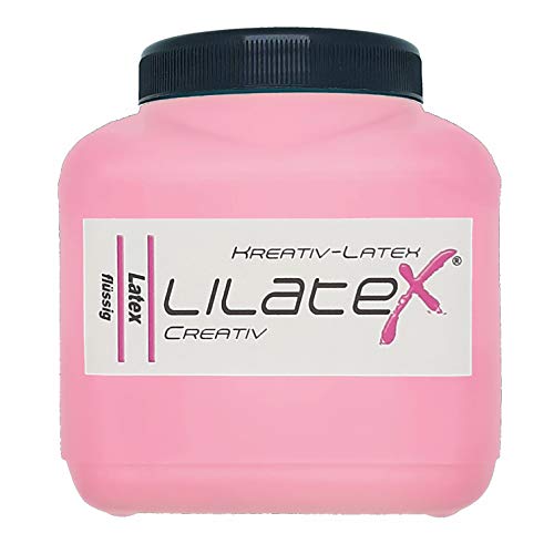 Lilatex 1 Liter farbiges Flüssiglatex/Farblatex/Latexmilch - dünnflüssiges Naturlatex (Hellrosa) von Lilatex