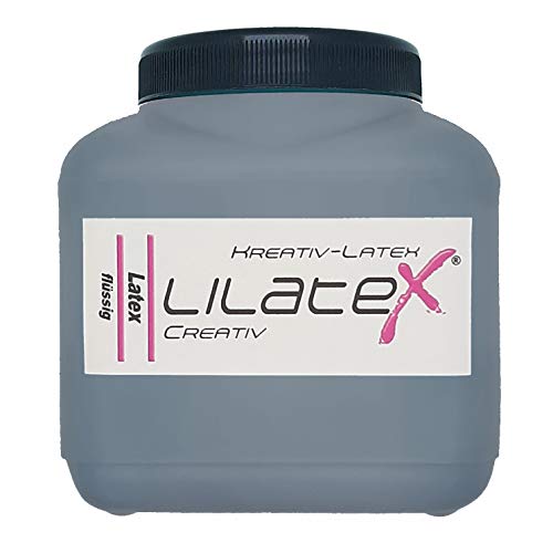 Lilatex 1 Liter farbiges Flüssiglatex/Farblatex/Latexmilch - dünnflüssiges Naturlatex (anthrazit) von Lilatex