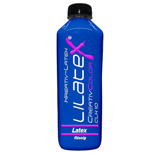 Lilatex 1 Liter farbiges Flüssiglatex/Farblatex/Latexmilch - dünnflüssiges Naturlatex (blau) von Lilatex