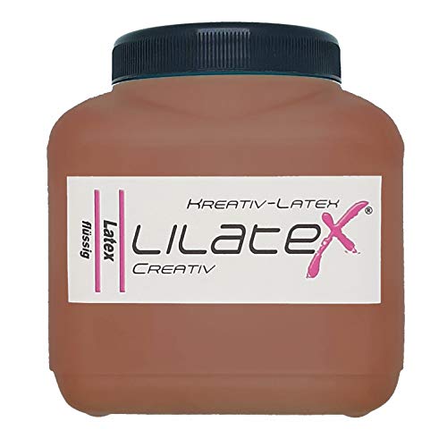 Lilatex 1 Liter farbiges Flüssiglatex/Farblatex/Latexmilch - dünnflüssiges Naturlatex (braun) von Lilatex