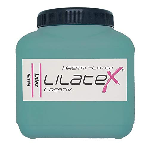 Lilatex 1 Liter farbiges Flüssiglatex/Farblatex/Latexmilch - dünnflüssiges Naturlatex (dunkel türkis) von Lilatex