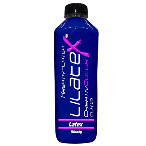 Lilatex 1 Liter farbiges Flüssiglatex/Farblatex/Latexmilch - dünnflüssiges Naturlatex (dunkelblau) von Lilatex