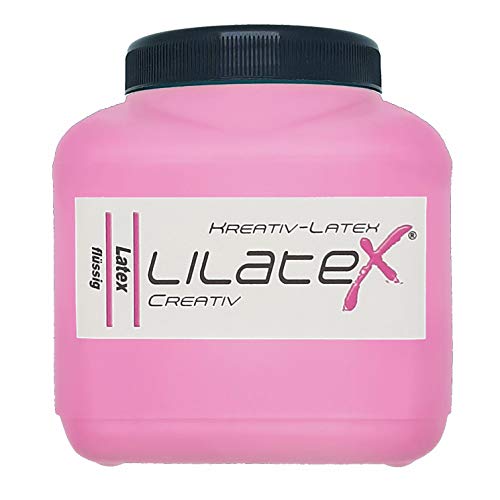 Lilatex 1 Liter farbiges Flüssiglatex/Farblatex/Latexmilch - dünnflüssiges Naturlatex (dunkelrosa) von Lilatex