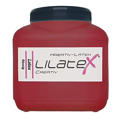 Lilatex 1 Liter farbiges Flüssiglatex/Farblatex/Latexmilch - dünnflüssiges Naturlatex (dunkelrot) von Lilatex