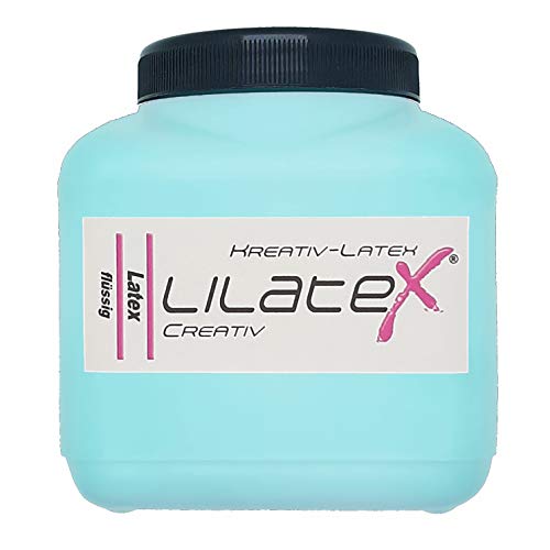 Lilatex 1 Liter farbiges Flüssiglatex/Farblatex/Latexmilch - dünnflüssiges Naturlatex (eisblau) von Lilatex
