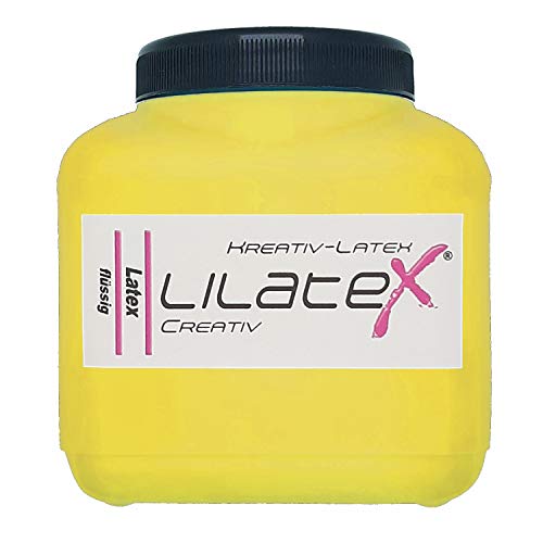 Lilatex 1 Liter farbiges Flüssiglatex/Farblatex/Latexmilch - dünnflüssiges Naturlatex (gelb) von Lilatex