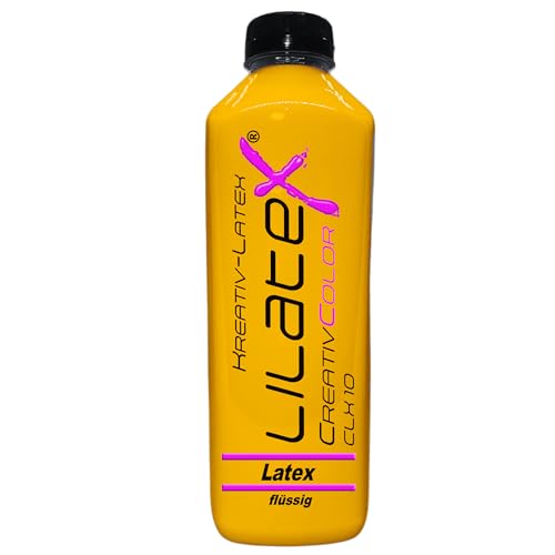 Lilatex 1 Liter farbiges Flüssiglatex/Farblatex/Latexmilch - dünnflüssiges Naturlatex (goldgelb) von Lilatex