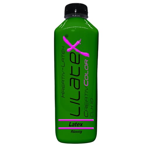Lilatex 1 Liter farbiges Flüssiglatex/Farblatex/Latexmilch - dünnflüssiges Naturlatex (grasgrün) von Lilatex