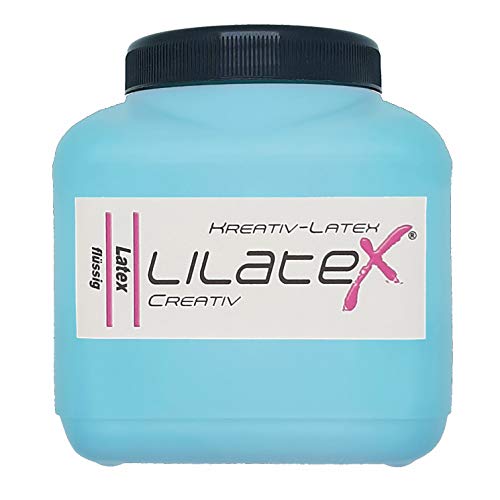 Lilatex 1 Liter farbiges Flüssiglatex/Farblatex/Latexmilch - dünnflüssiges Naturlatex (hellblau) von Lilatex
