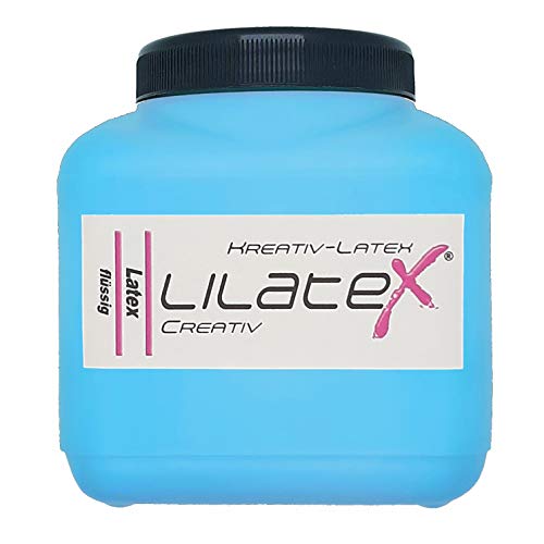 Lilatex 1 Liter farbiges Flüssiglatex/Farblatex/Latexmilch - dünnflüssiges Naturlatex (himmelblau) von Lilatex