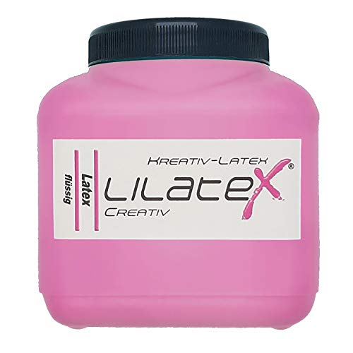 Lilatex 1 Liter farbiges Flüssiglatex/Farblatex/Latexmilch - dünnflüssiges Naturlatex (pink) von Lilatex