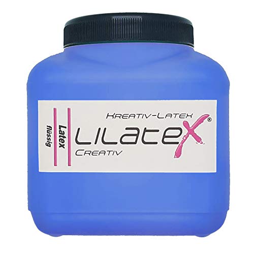 Lilatex 1 Liter farbiges Flüssiglatex/Farblatex/Latexmilch - dünnflüssiges Naturlatex (saphirblau) von Lilatex