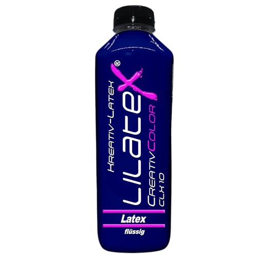Lilatex 1 Liter farbiges Flüssiglatex/Farblatex/Latexmilch - dünnflüssiges Naturlatex (saphirblau) von Lilatex