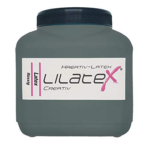 Lilatex 1 Liter farbiges Flüssiglatex/Farblatex/Latexmilch - dünnflüssiges Naturlatex (schwarz) von Lilatex