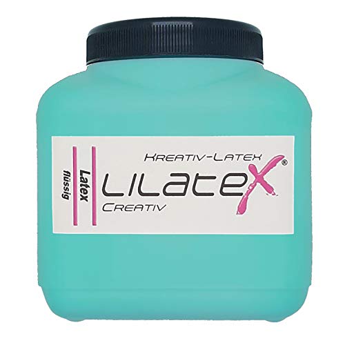 Lilatex 1 Liter farbiges Flüssiglatex/Farblatex/Latexmilch - dünnflüssiges Naturlatex (türkis) von Lilatex