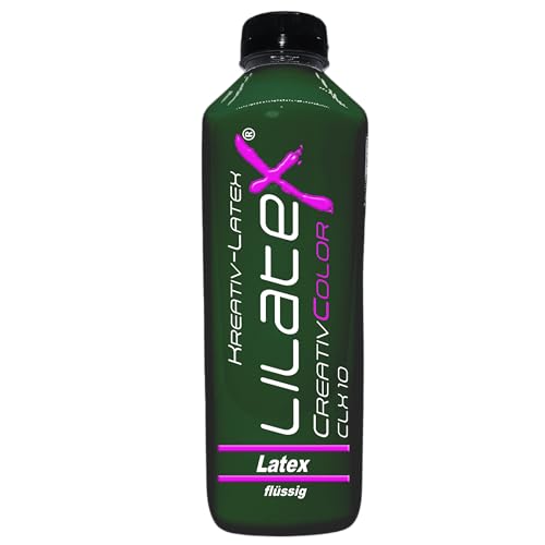 Lilatex 1 Liter farbiges Flüssiglatex/Farblatex/Latexmilch - dünnflüssiges Naturlatex (waldgrün) von Lilatex