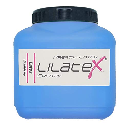 Lilatex 1 Liter farbiges dickflüssiges Flüssiglatex/Farblatex/Latexmilch - dickflüssiges Naturlatex (Blau) von Lilatex