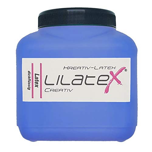 Lilatex 1 Liter farbiges dickflüssiges Flüssiglatex/Farblatex/Latexmilch - dickflüssiges Naturlatex (Dunkelblau) von Lilatex