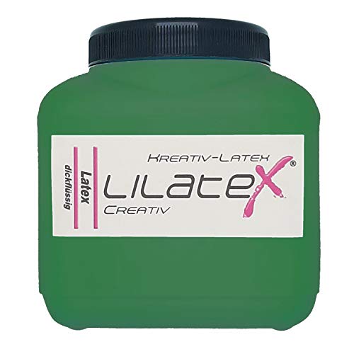 Lilatex 1 Liter dunkelgrüner dickflüssiger Flüssiglatex/Farblatex/Latexmilch - dickflüssiger Naturlatex (Dunkelgrün) von Lilatex